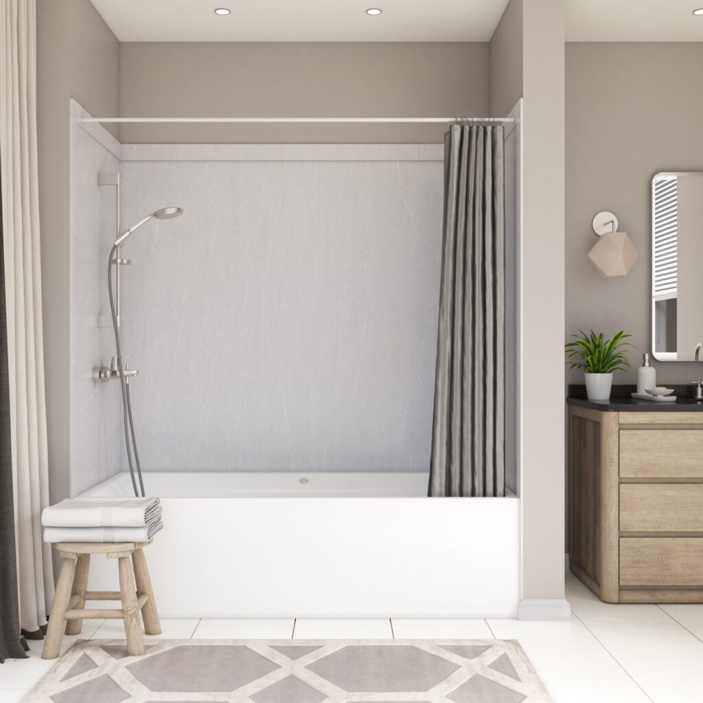 A bathroom with a bathtub, shower, and sink - bathroom remodeling and renovation from Oasis Bath Solutions of Kent Washington