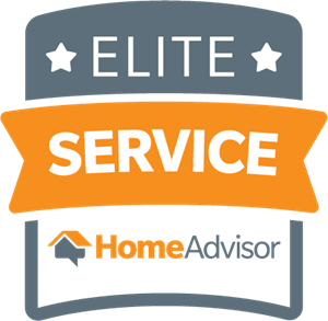 Elite Service badge from HomeAdvisor featuring a gray and orange design with a sentrel bath walls icon. Bathroom remodeling and renovation from Oasis Bath Solutions of Kent Washington
